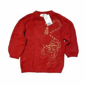 H&m Embroidered-detail Sweater Red/Tiger